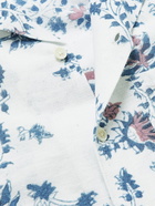 Corridor - Convertible-Collar Printed Linen and Cotton-Blend Shirt - Blue