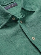 Sease - Button-Down Collar Linen Shirt - Green