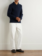 Allude - Shawl-Collar Virgin Wool and Cashmere-Blend Sweater - Blue