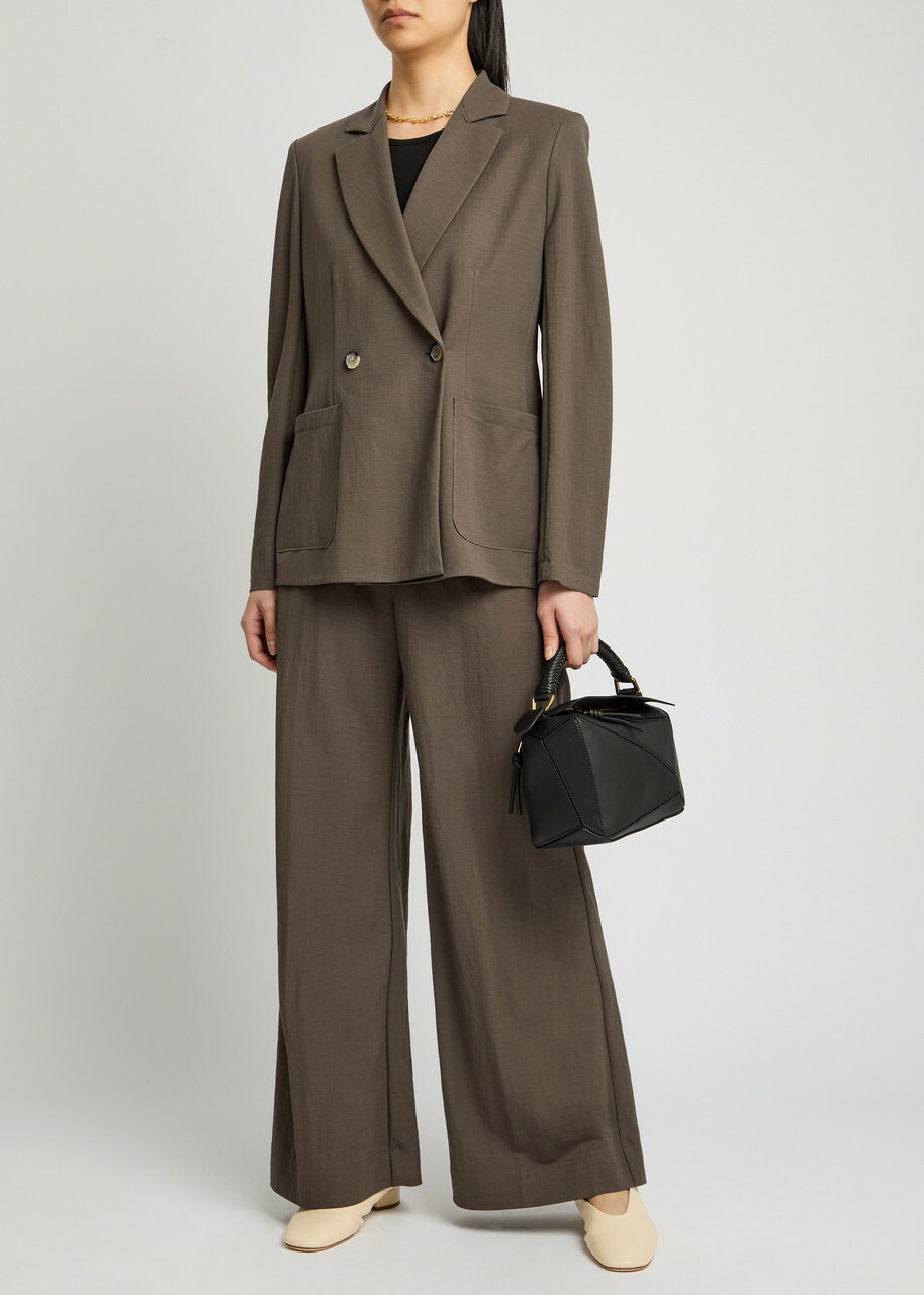 Harris Wharf London Wide-leg Trousers Dark Grey