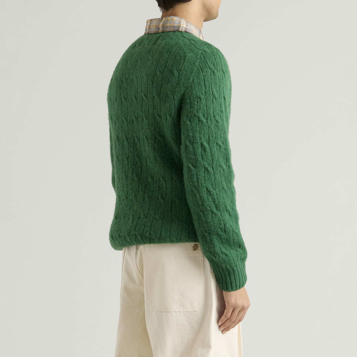Barbour Men's Scottish Made Cable Crew in Sycamore