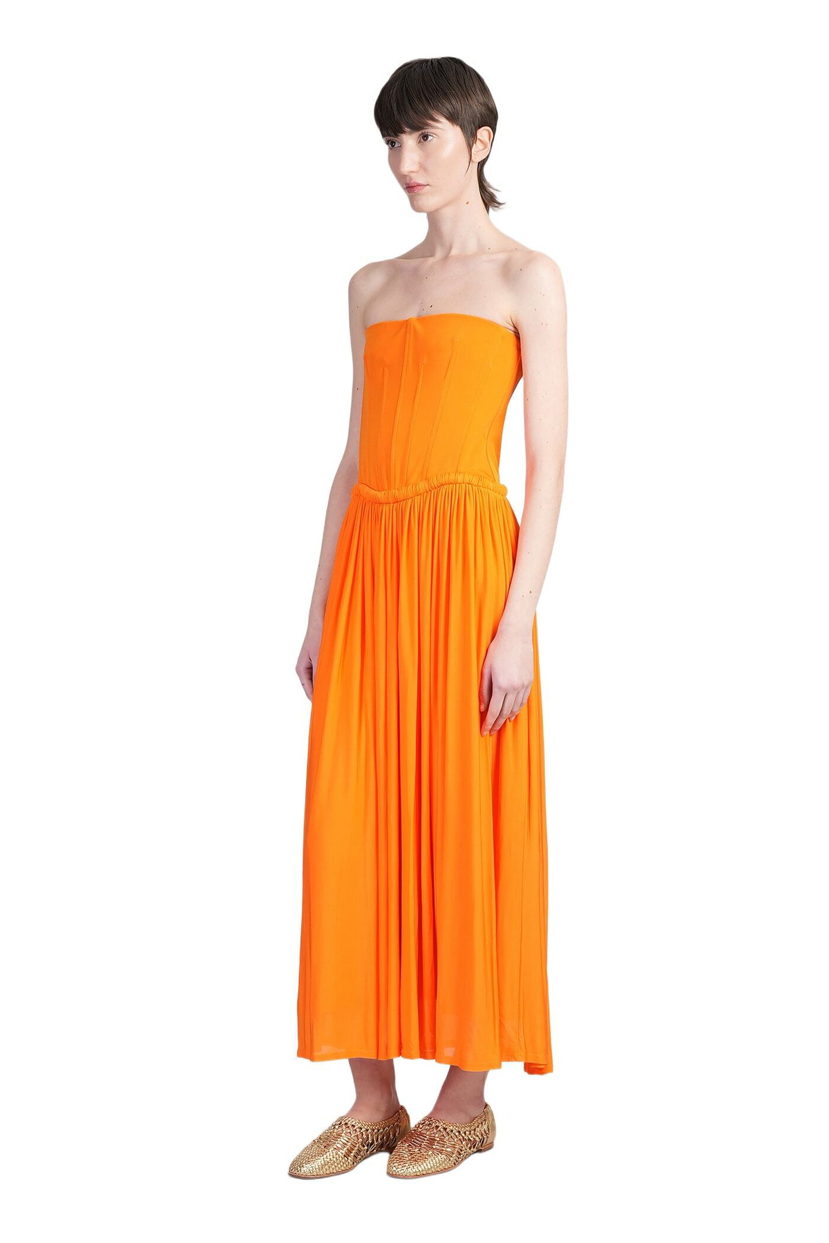 adalys strapless jersey dress Adalys gathered stretch-jersey bustier maxi dress - blue