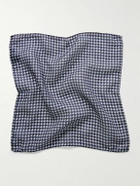 Anderson & Sheppard - Houndstooth Wool and Silk-Blend Pocket Square