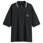 END. Piquet Polo in Cinder Black/Off White