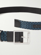 Paul Smith - 3.5cm Leather-Trimmed Woven Belt - Blue