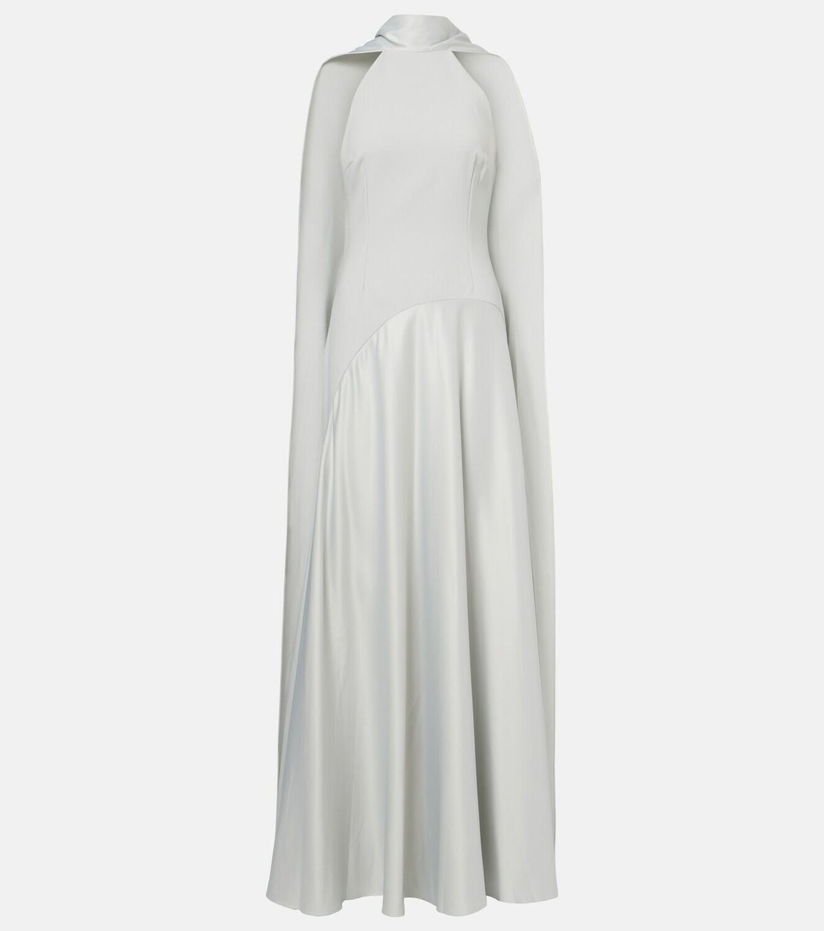 Solace London Cece halterneck crêpe and satin gown