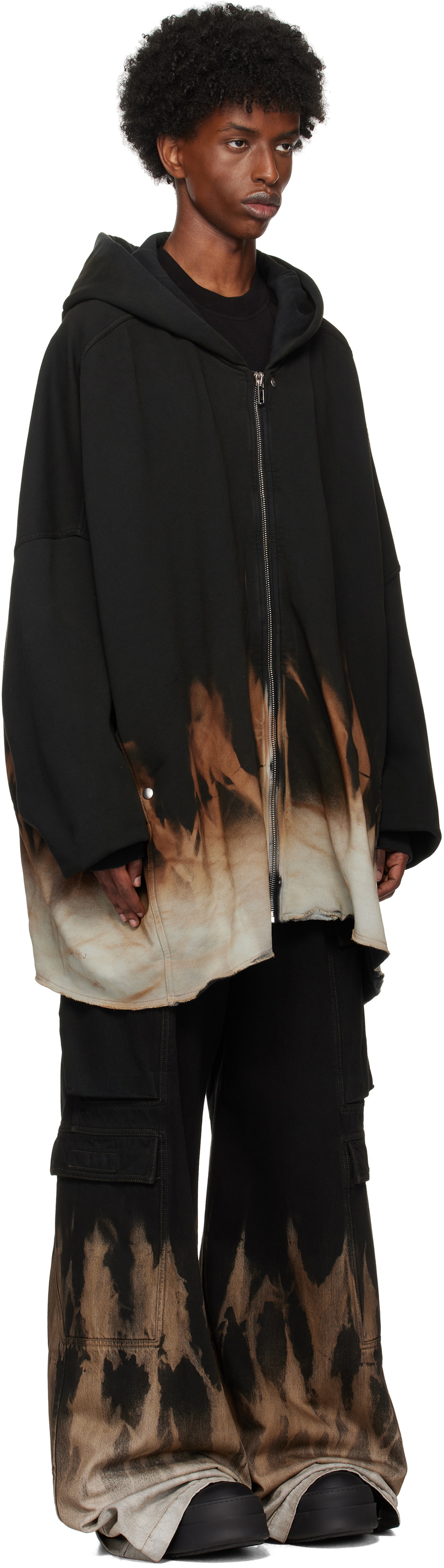 【RICK OWENS】DRKSHDW ブラック Porterville フーディ Rick Owens DRKSHDW Black Porterville Jumbo Sun Hoodie Rick