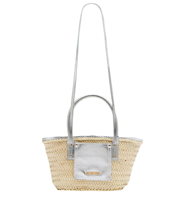 Photo: Jacquemus Soli Small croc-effect raffia basket bag