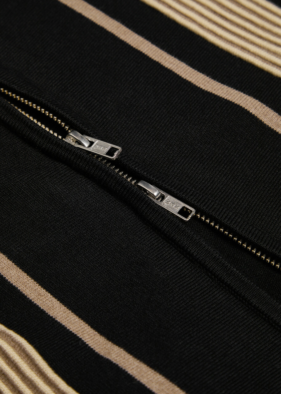 Wax London Lennox Striped Cotton and Cashmere-blend Jumper Black