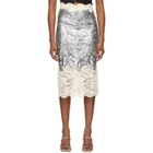 Paco Rabanne Silver Coated Lace Skirt