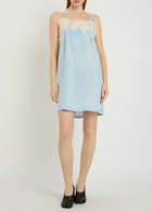 Maison Margiela Sellotape-effect Lace-trim Satin Mini Dress No Colour
