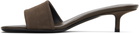 Loulou de Saison Brown Sarafina Kitten Mule Heeled Sandals