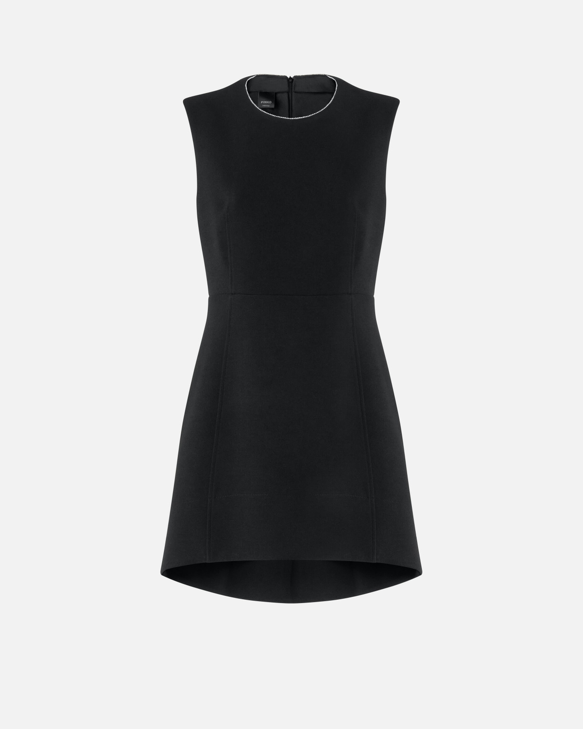 Pinko Mini Dress With Open Back And Rhinestones Limo Black