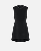 Pinko Mini Dress With Open Back And Rhinestones Limo Black