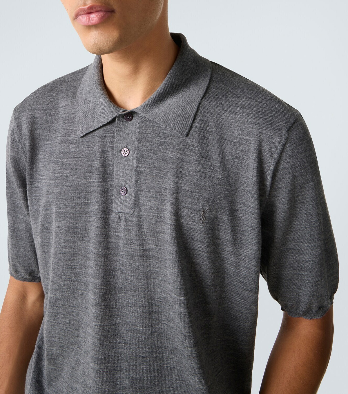Saint Laurent Cassandre wool polo shirt