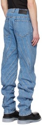 Mugler Blue Spiral Jeans