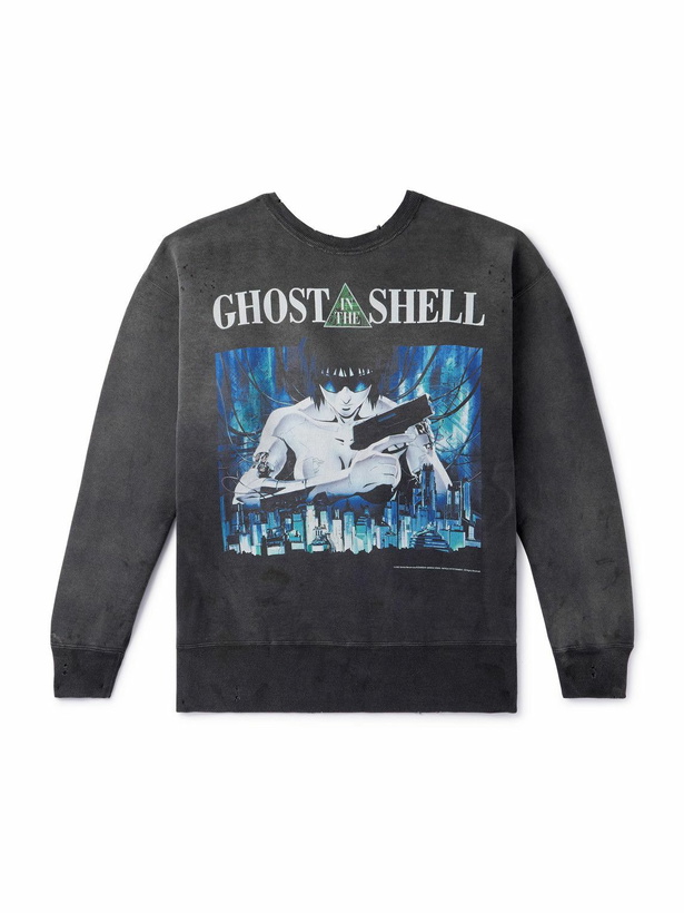 Photo: SAINT MXXXXXX - Ghost in the Shell Printed Cotton-Jersey Sweatshirt - Black