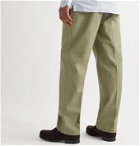 Drake's - Pleated Cotton-Corduroy Suit Trousers - Green