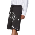 Valentino Black Macrogrid Bermuda Shorts