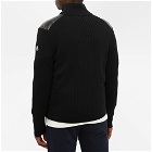 Moncler Men's Tricolore Zip Down Knit Jacket in Black
