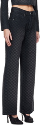 MISBHV Black Jacquard Monogram Jeans