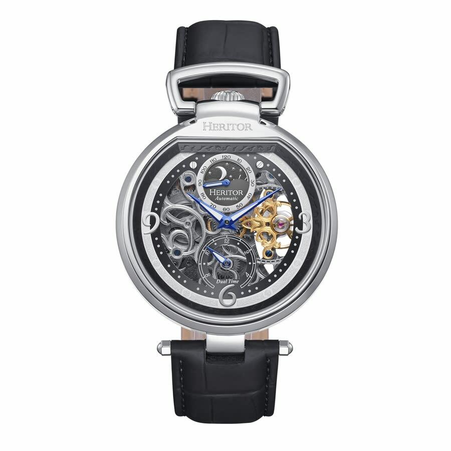 Heritor Lincoln Automatic Moon Phase Black Dial Mens Watch  display picture 3