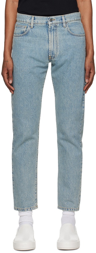 Photo: Moschino Blue Garment-Washed Jeans