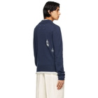 Maison Margiela Blue Wool Lining Sweater