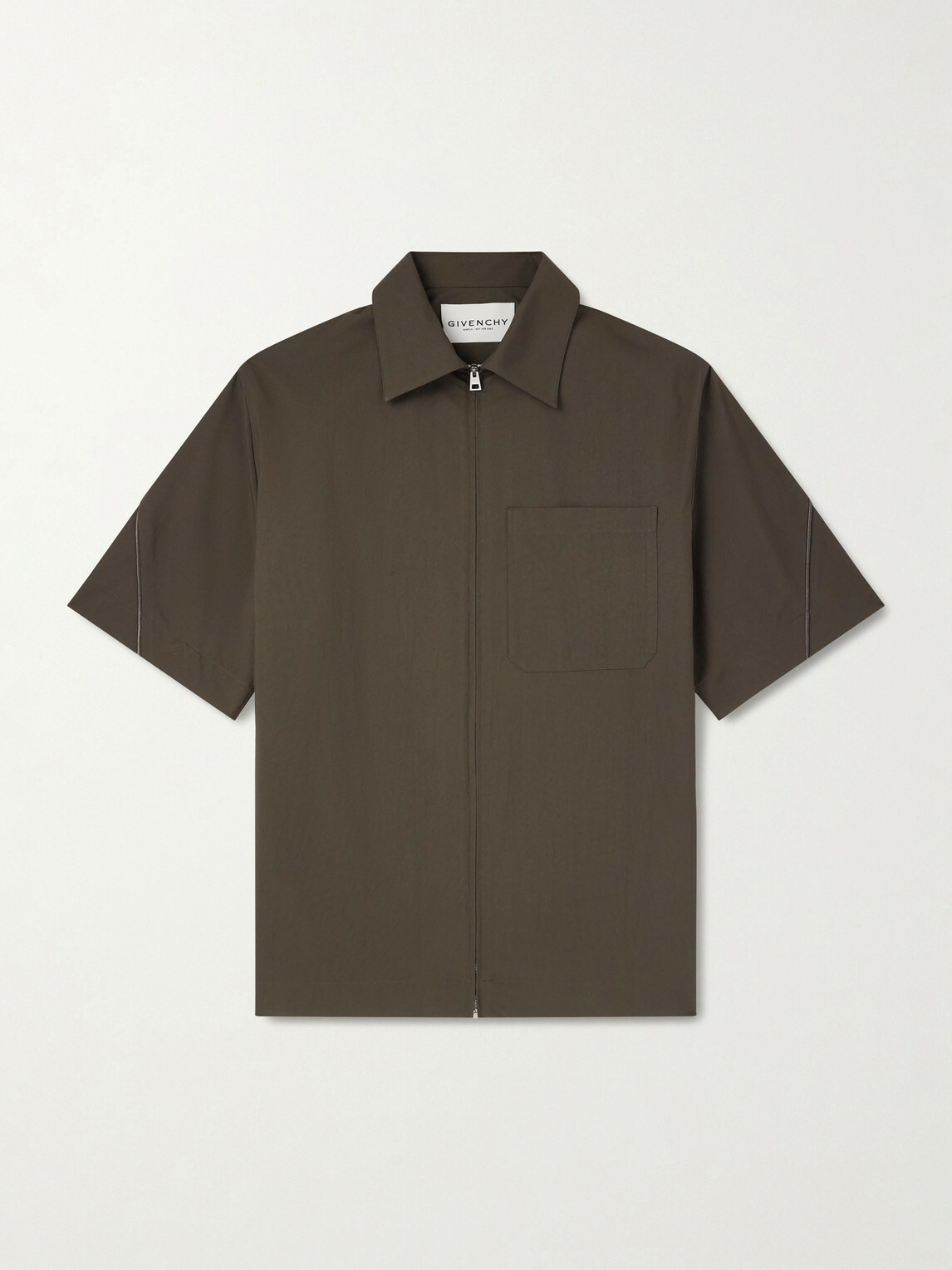 Givenchy - Recycled Woven Zip-Up Shirt - Brown