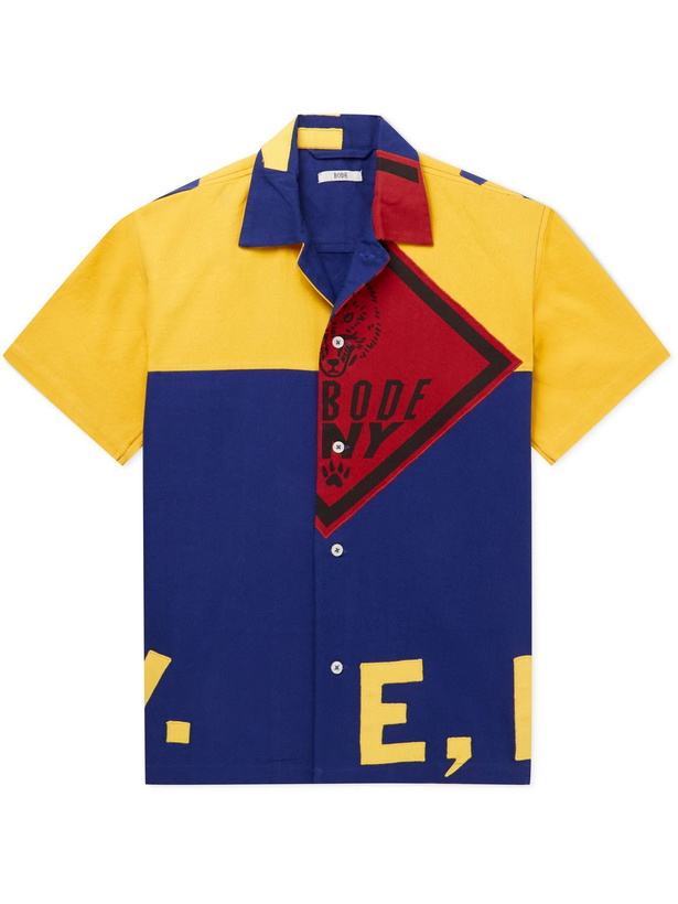 Photo: BODE - Scout Patchwork Printed Cotton Shirt - Blue