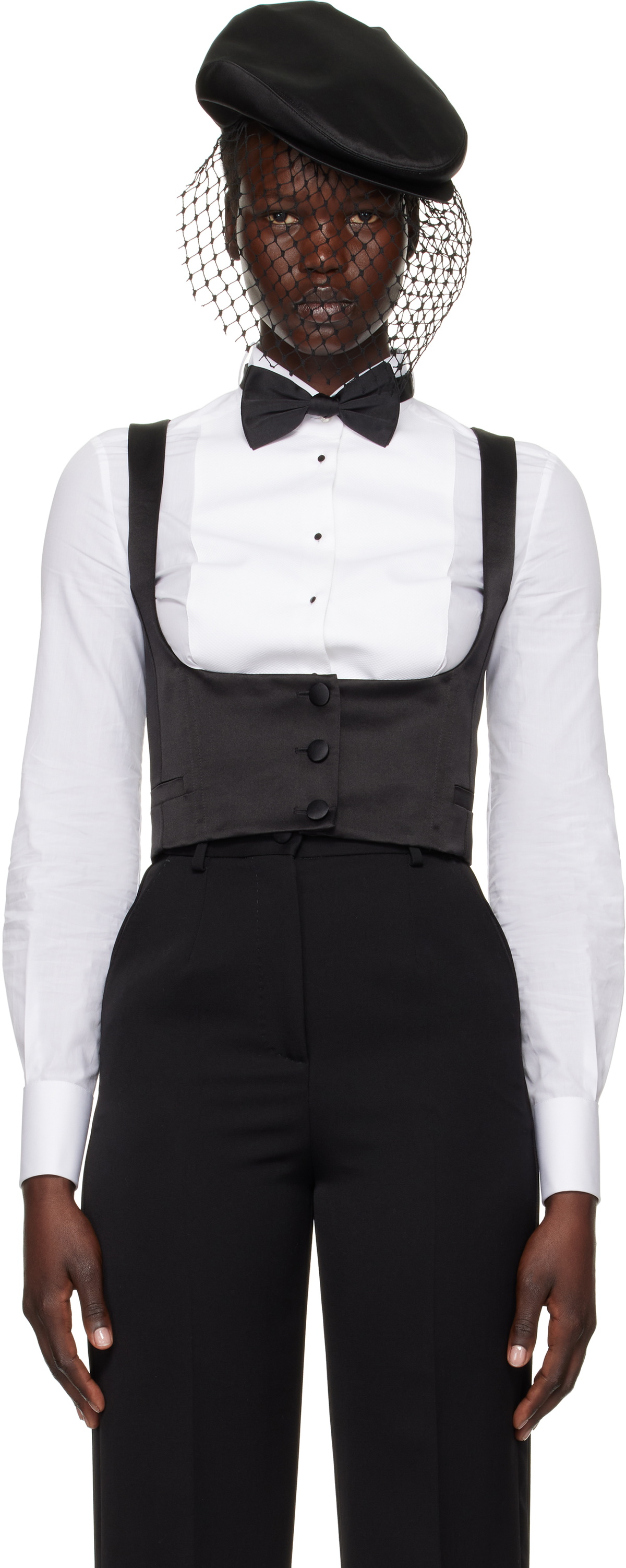 Dolce&Gabbana Black Silk Duchesse Single Breasted Tuxedo Vest