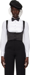 Dolce&Gabbana Black Silk Duchesse Single Breasted Tuxedo Vest