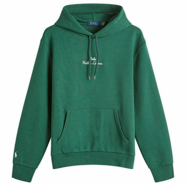 Photo: Polo Ralph Lauren Men's Script Logo Hoodie in Vintage Pine