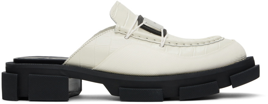 both White Gao Metal Logo Slip-On Loafers