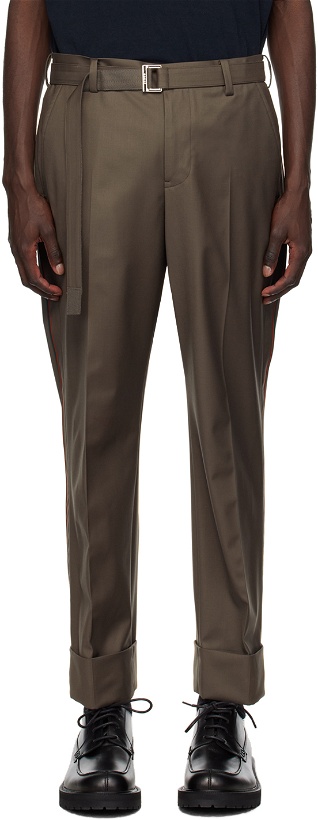 Photo: sacai Taupe Belted Trousers