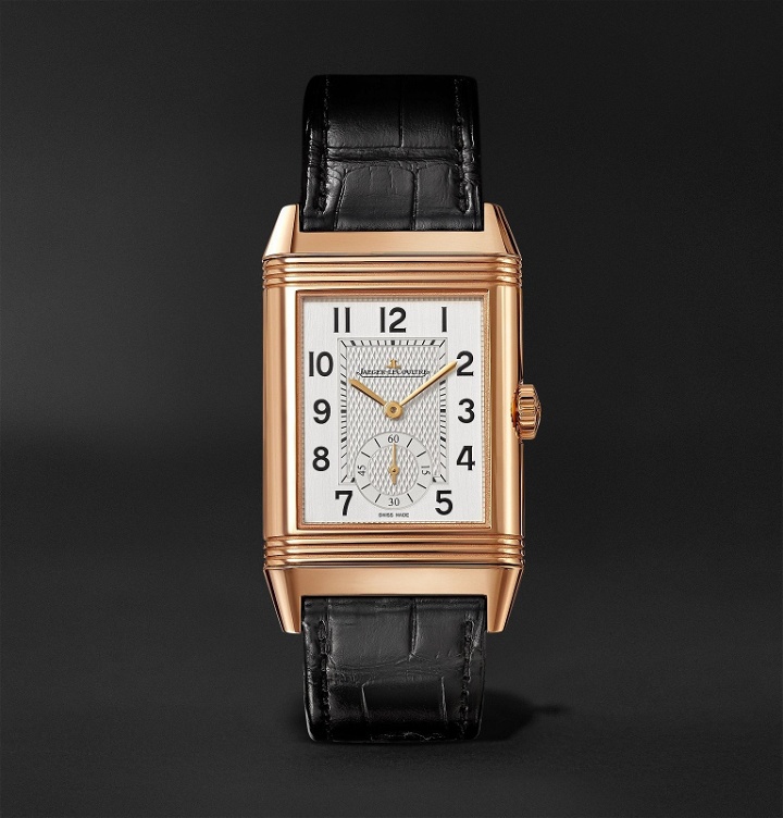 Photo: Jaeger-LeCoultre - Reverso Classic Large Duoface Small Seconds Automatic 28.3mm 18-Karat Rose Gold and Alligator Watch - White