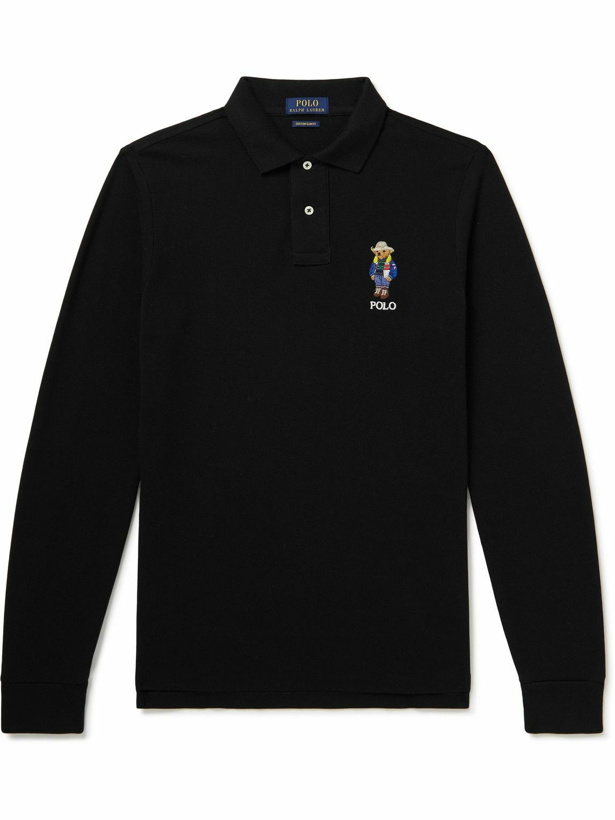 Photo: Polo Ralph Lauren - Slim-Fit Logo-Embroidered Cotton-Piqué Polo Shirt - Black