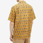 Universal Works Men's Kalamakari Paisley Camp Shirt in Camel