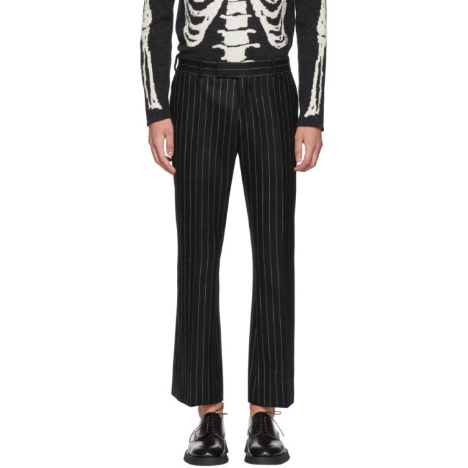 Photo: Alexander McQueen Black and White Pinstripe Wool Trousers