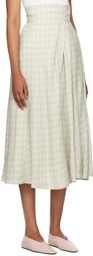 Mame Kurogouchi Green Check Midi Skirt