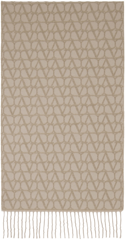 Photo: Valentino Garavani Beige Toile Iconographe Wool Scarf