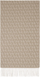 Valentino Garavani Beige Toile Iconographe Wool Scarf