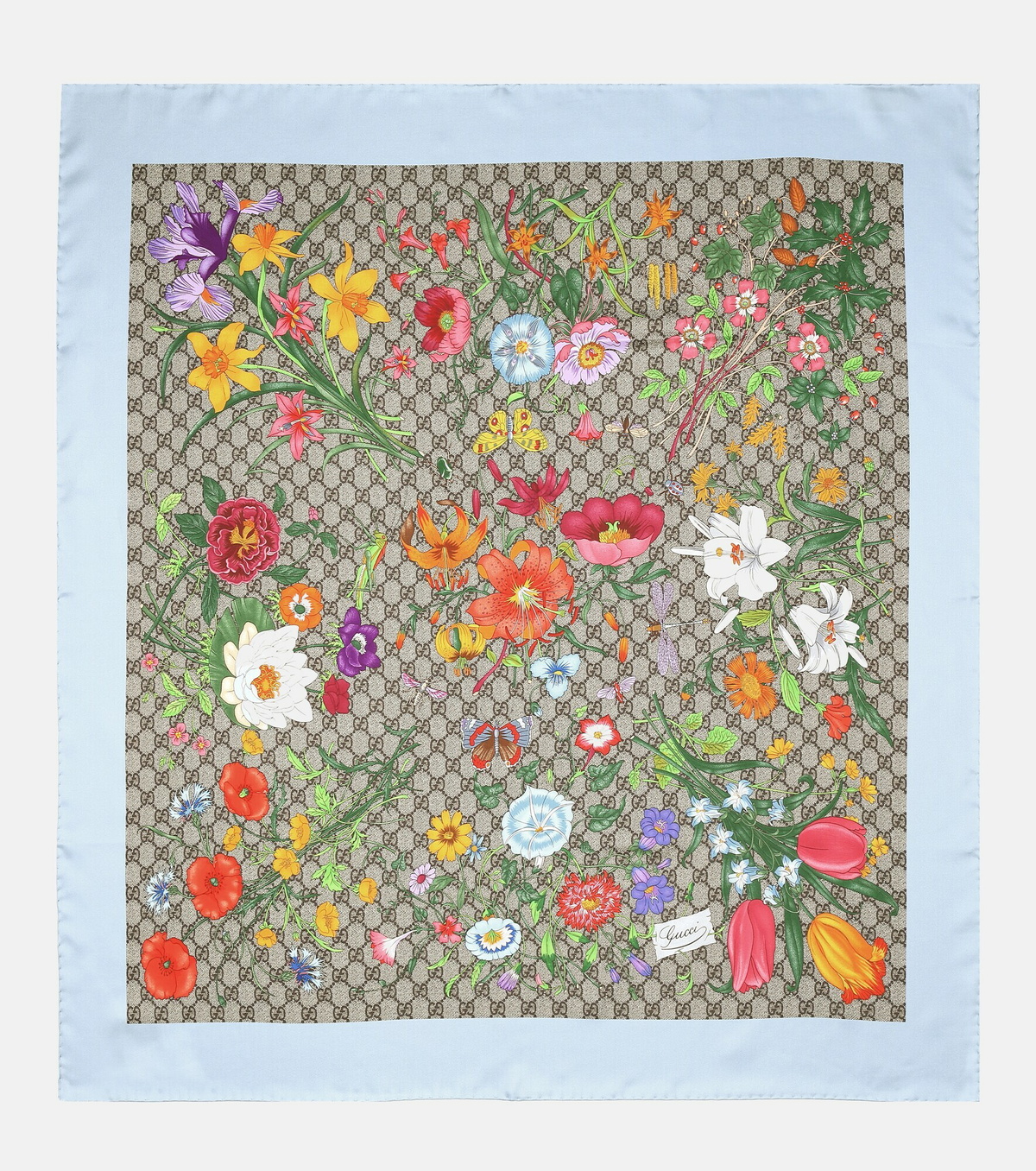 Gucci - GG Flora silk-twill scarf Gucci