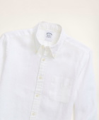 Brooks Brothers Men's Regent Regular-Fit Sport Shirt, Irish Linen | White