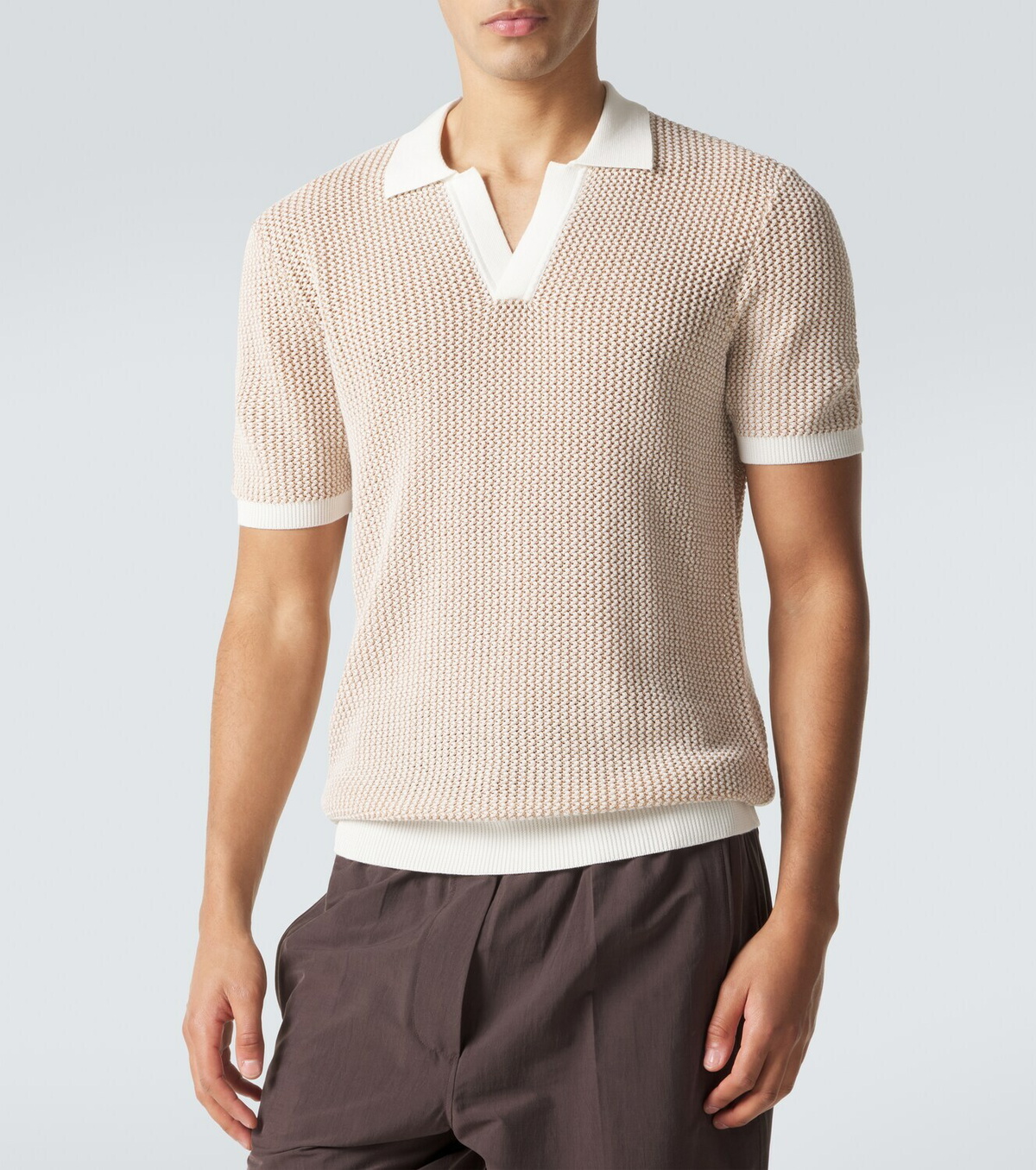 Orlebar Brown Horton crochet cotton polo sweater