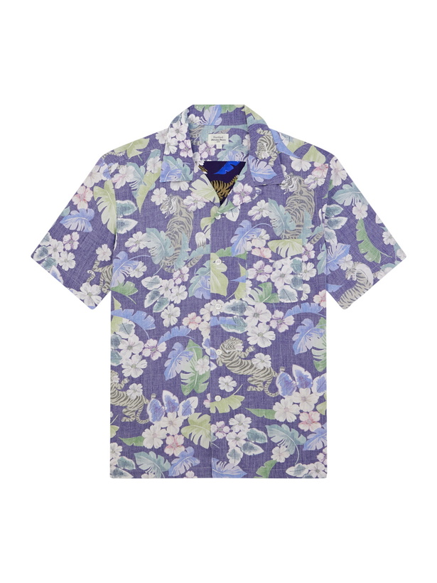 Photo: Hartford - New Palmito Printed Woven Shirt - Blue