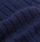 Anderson & Sheppard - Ribbed Wool-Blend Socks - Blue