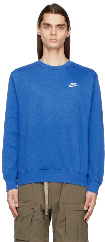 Photo: Nike Blue Sportswear Club Fleece Sweatshirt