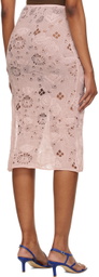 Olēnich Pink Cutout Midi Skirt