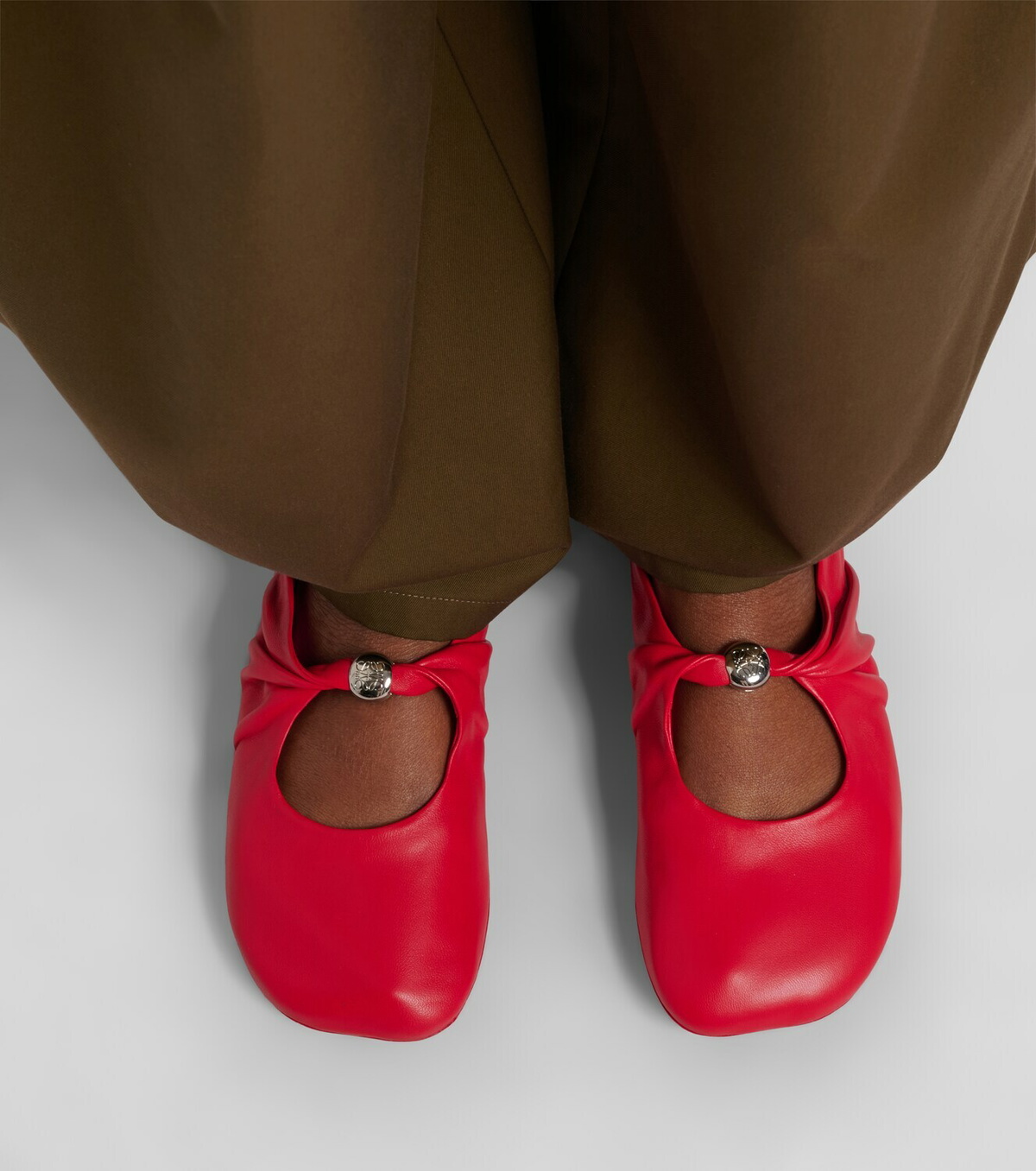 Loewe Pebble Soft leather Mary Jane flats